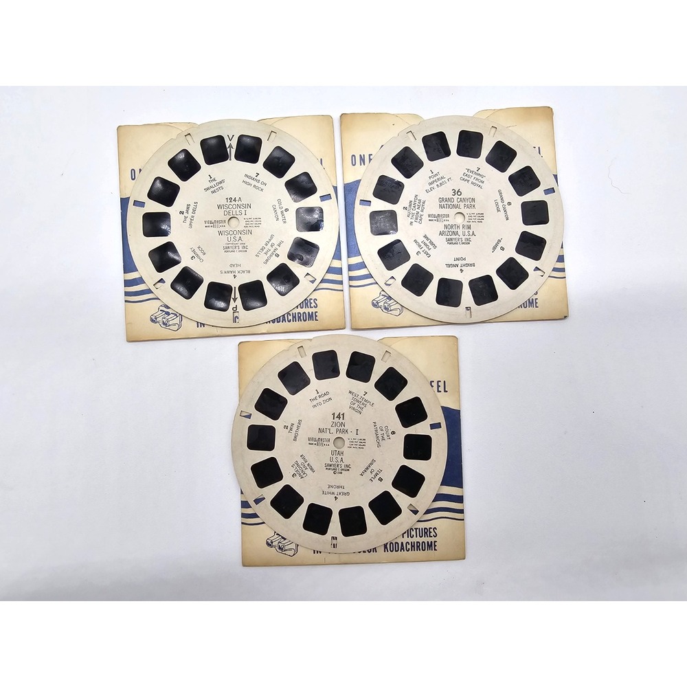 VTG GAF Viewmaster & 19 Reels: Cities, Nat'l Parks, WWII, Jerusalem & More - Picture 6 of 11